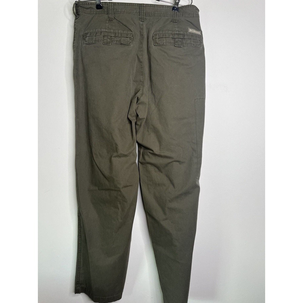 Columbia Cargo Pants Work Sz 32 Zipper Side Pockets Army Green - Picture 5 of 9